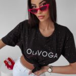 T-shirt regular fit Cadi Ola Voga czarny