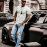 T-shirt bawełniany męski Aron Ola Voga miętowy