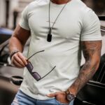 T-shirt bawełniany męski Aron Ola Voga miętowy