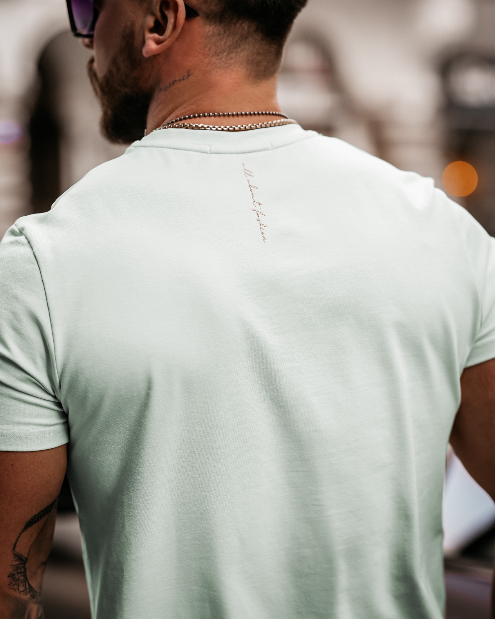 T-shirt bawełniany męski Aron Ola Voga miętowy