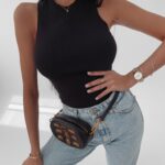 Top basic bawełniany Teja Ola Voga czarny