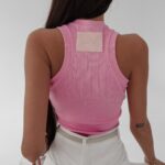 Top basic bawełniany Teja Ola Voga różowy