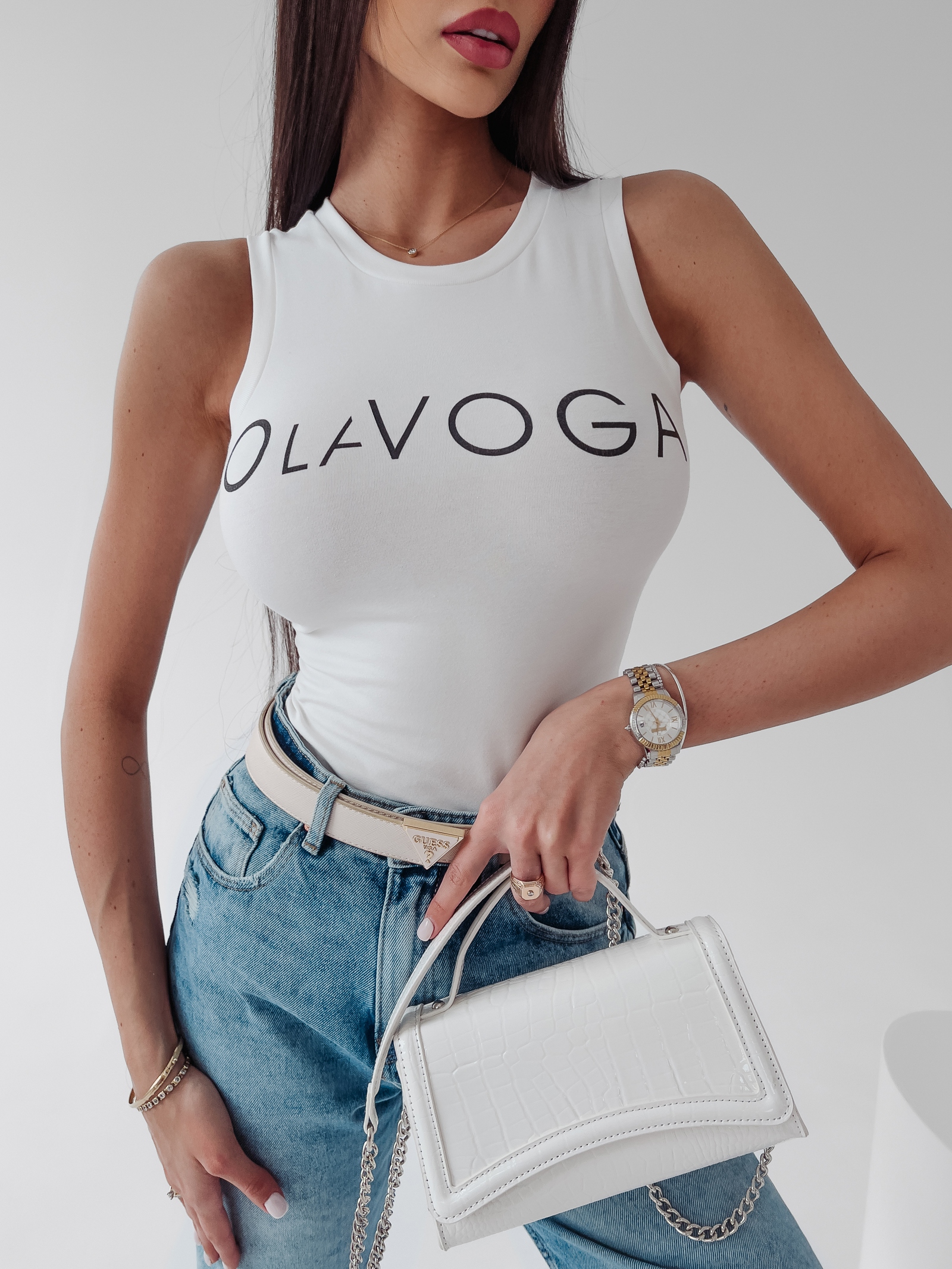 Body dopasowane Carga Ola Voga ecru