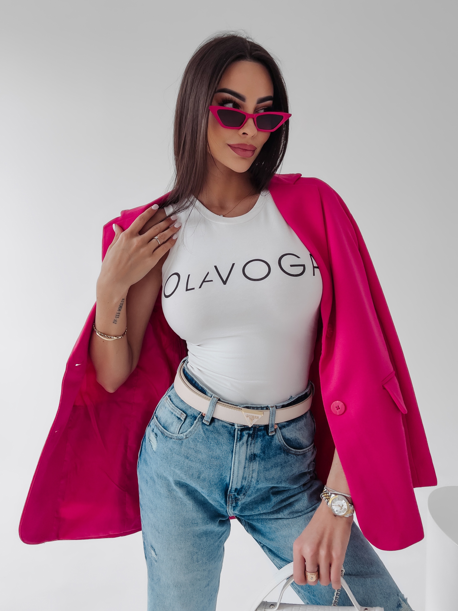 Body dopasowane Carga Ola Voga ecru