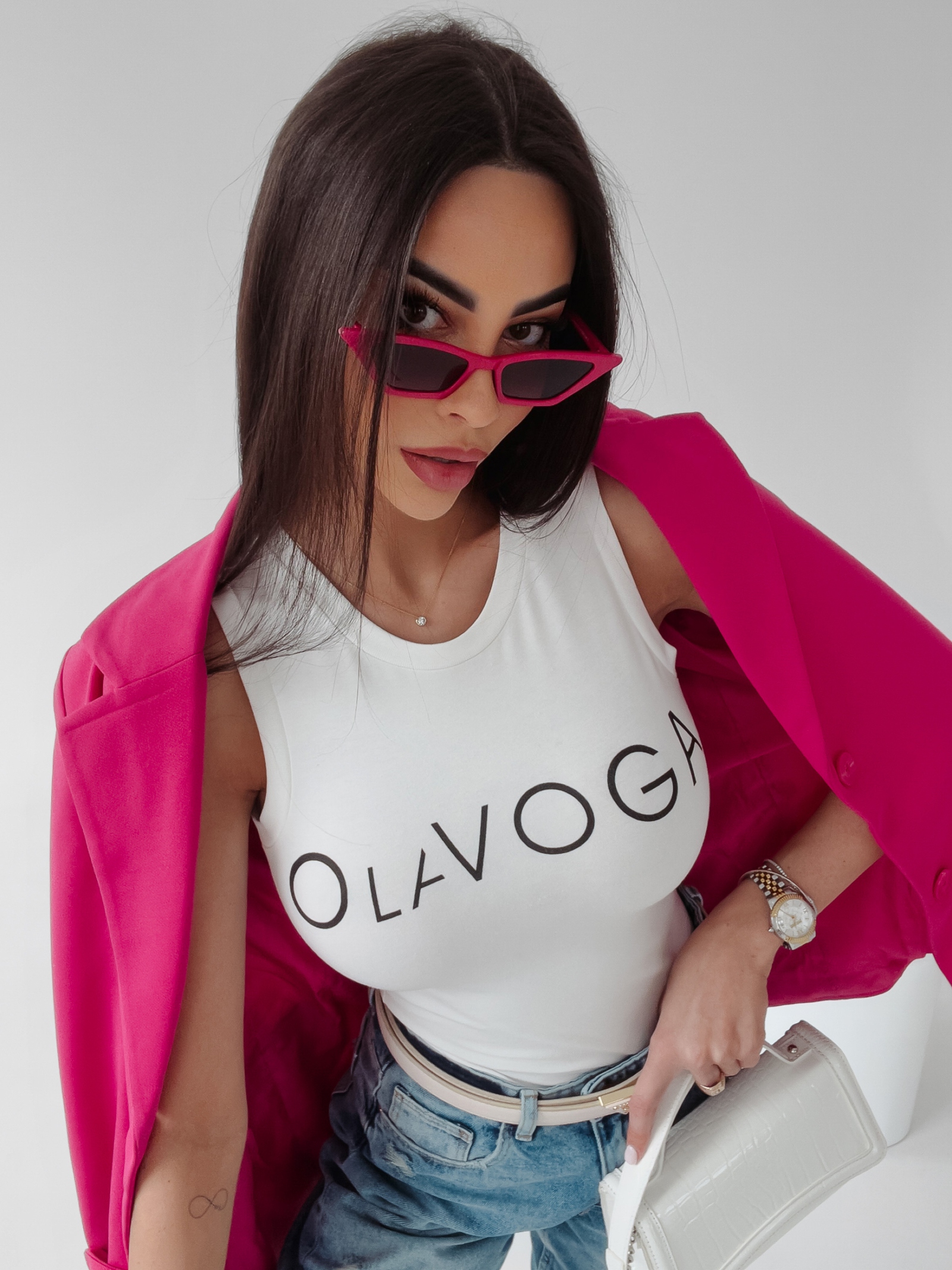 Body dopasowane Carga Ola Voga ecru