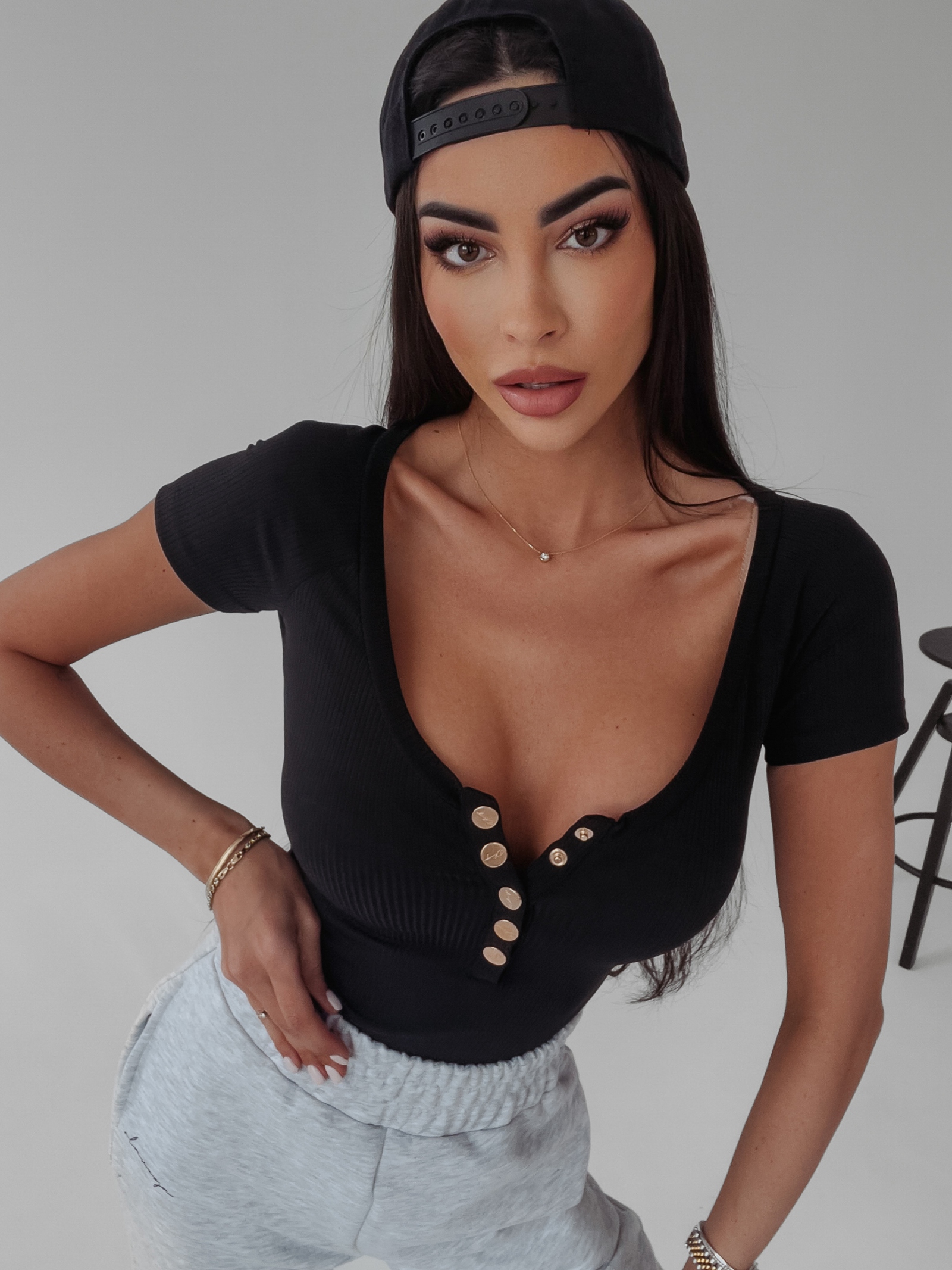 Body prążkowane Joly Ola Voga czarne