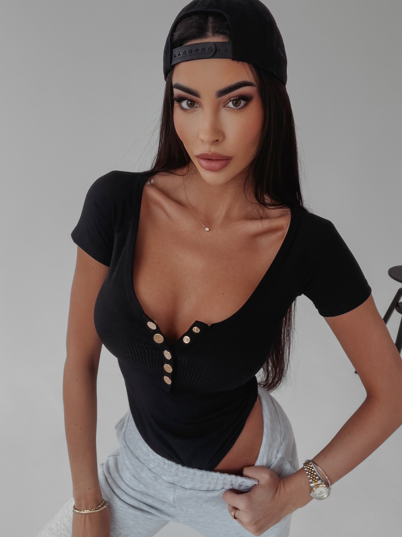 Body prążkowane Joly Ola Voga czarne