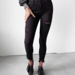 Spodnie jeansowe dopasowane Baria 252 Ola Voga czarne