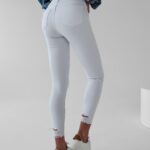 Spodnie jeansowe dopasowane Baria 252 Ola Voga białe