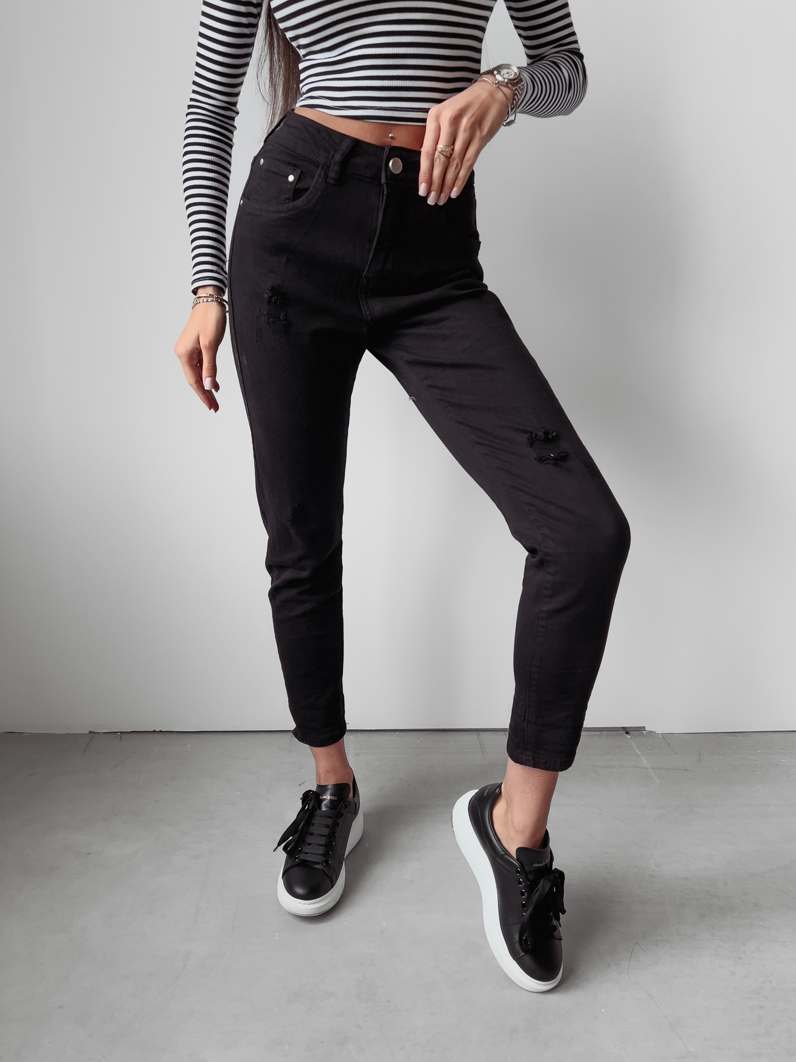 Spodnie jeansowe mom fit Cami 249 Ola Voga czarne Spodnie jeansowe mom fit Cami 249 Ola Voga czarne