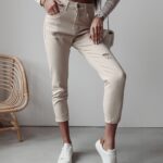 Spodnie jeansowe mom fit Cami 249 Ola Voga beżowe