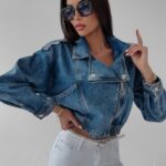 Kurtka katana jeansowa Brenda 175 Ola Voga niebieska