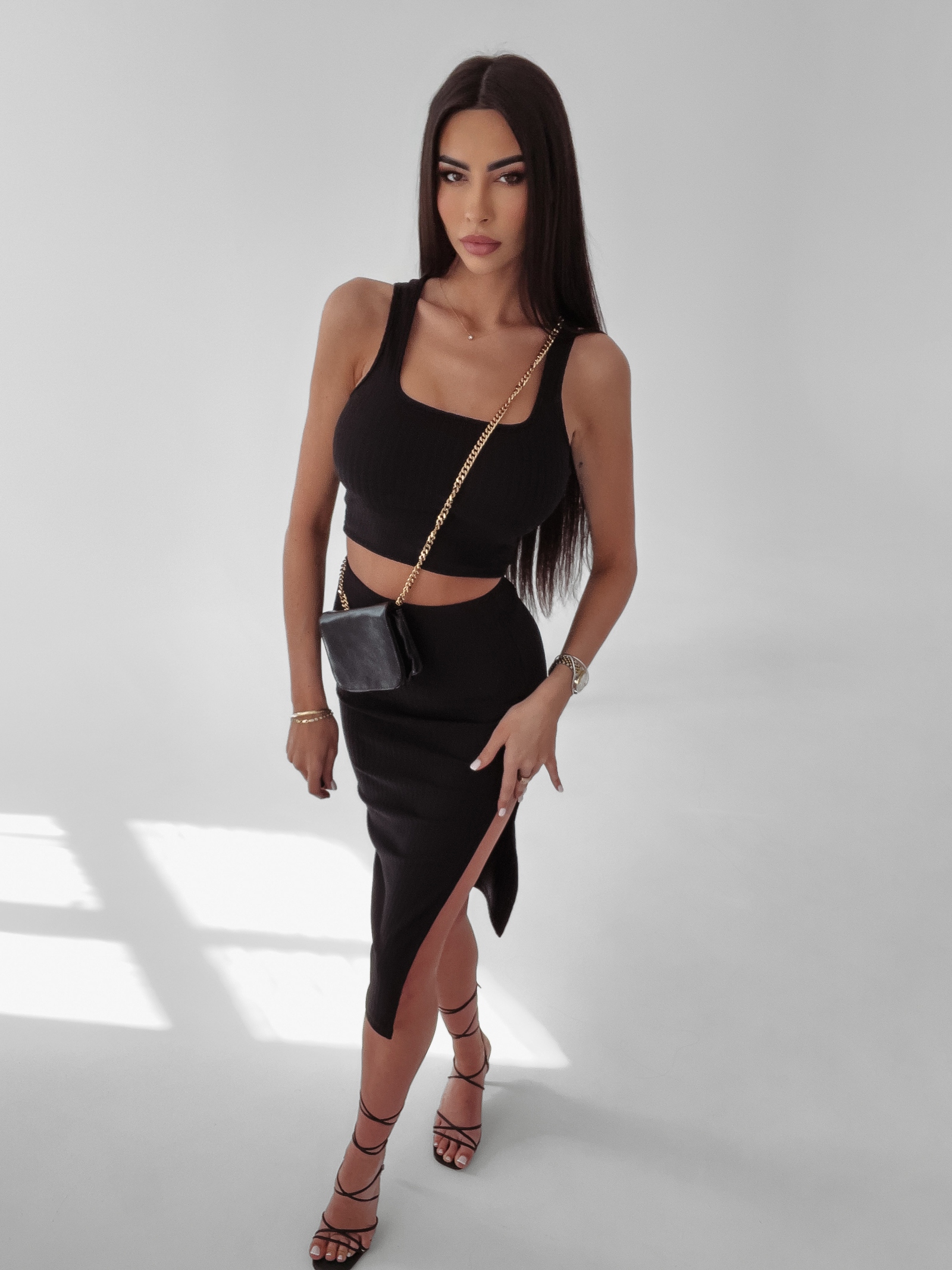 Komplet prążkowany Goja Ola Voga czarny