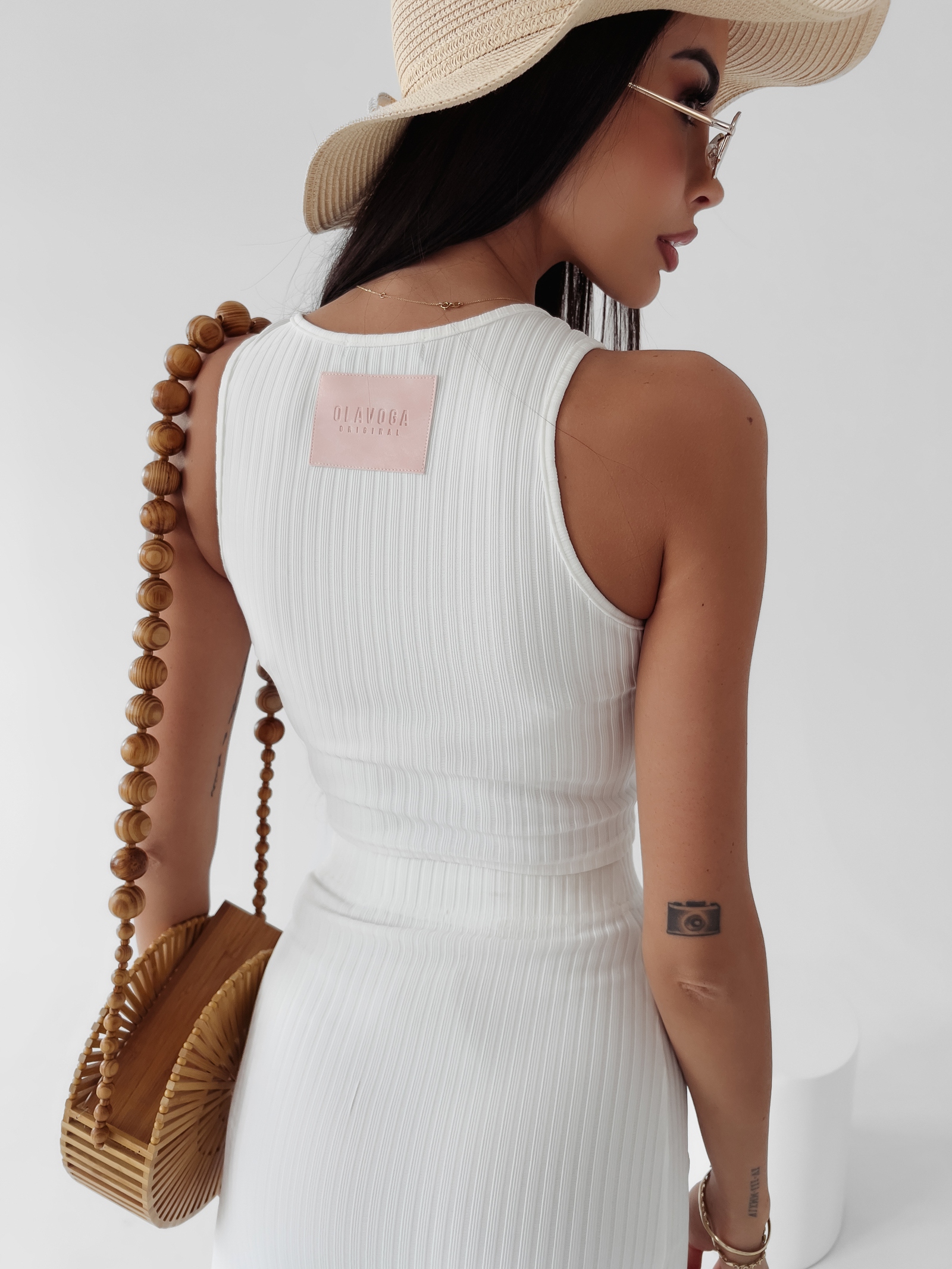 Komplet prążkowany Goja Ola Voga ecru