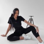 Komplet welurowy Mala Ola Voga czarny