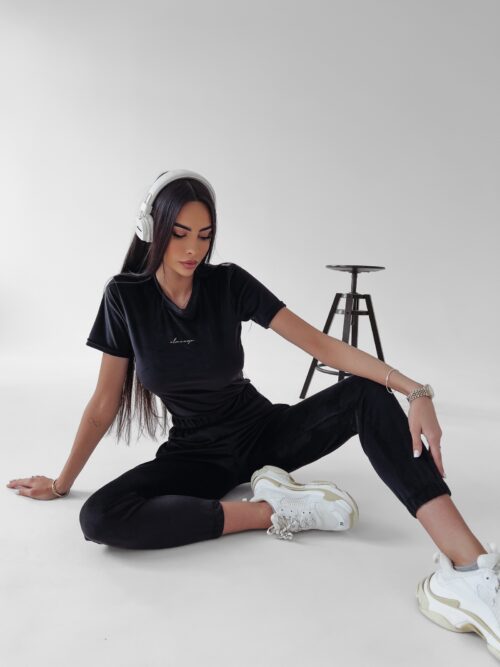 Komplet welurowy Mala Ola Voga czarny