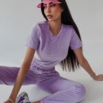 Komplet welurowy Mala Ola Voga lila