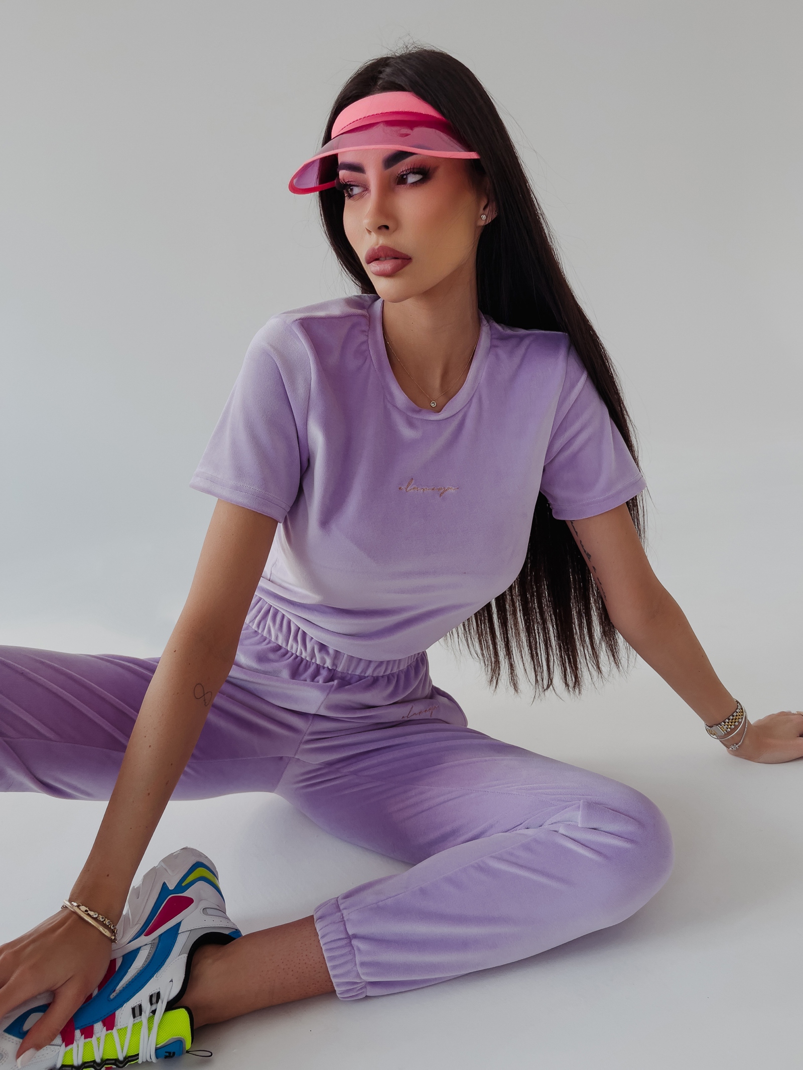 Komplet welurowy Mala Ola Voga lila