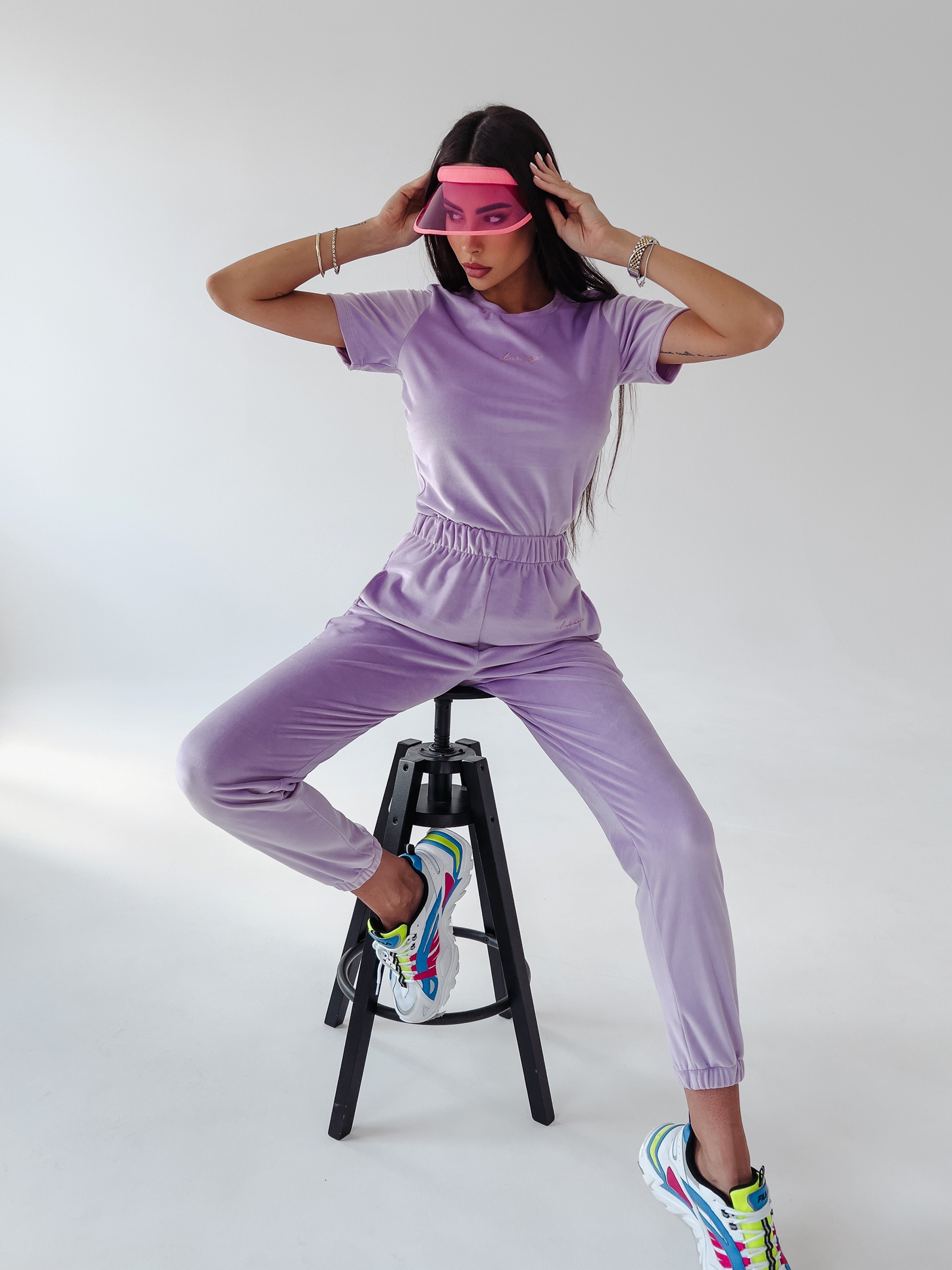 Komplet welurowy Mala Ola Voga lila