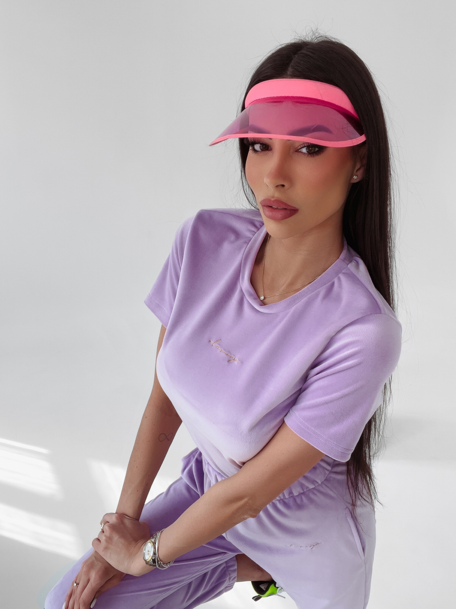 Komplet welurowy Mala Ola Voga lila