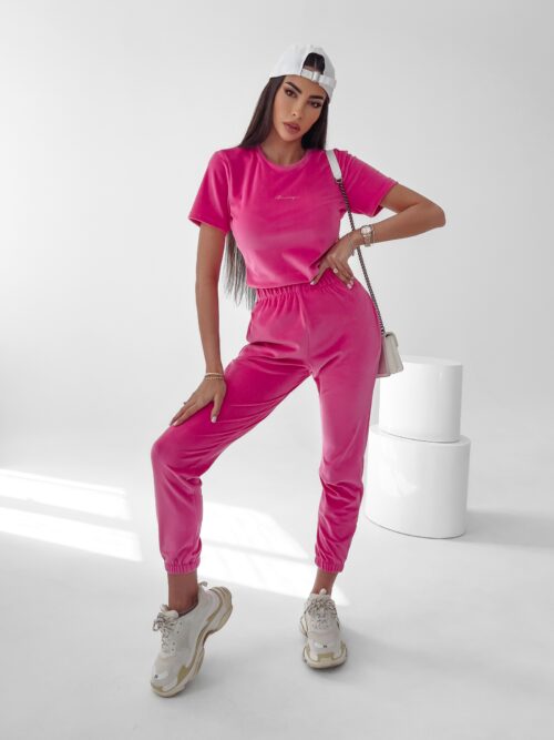 Komplet welurowy Mala Ola Voga fuksja