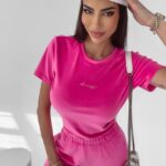 Komplet welurowy Mala Ola Voga fuksja