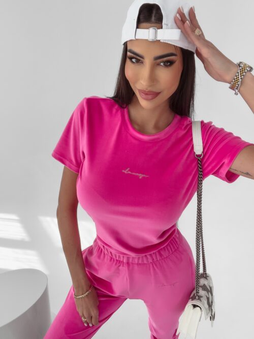 Komplet welurowy Mala Ola Voga fuksja