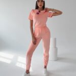 Komplet welurowy Mala Ola Voga łososiowy