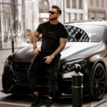 Komplet męski welurowy Luca Ola Voga czarny