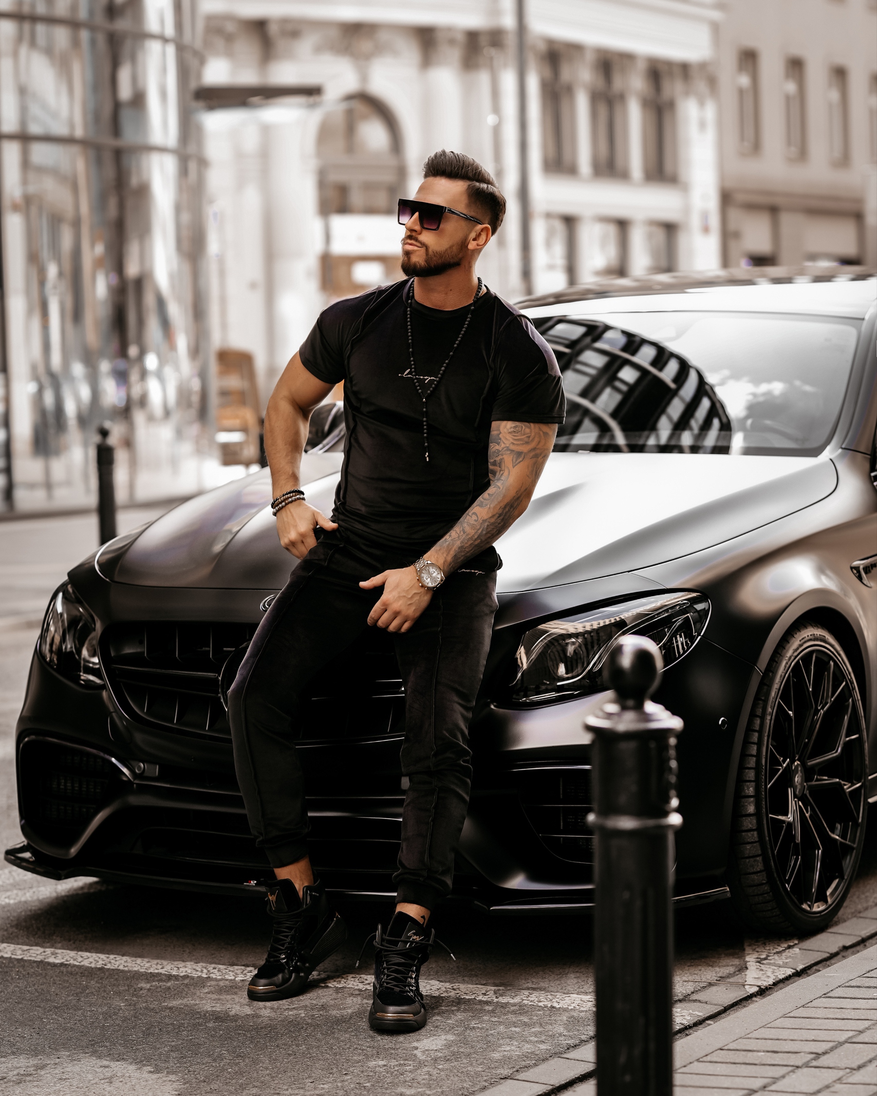 Komplet męski welurowy Luca Ola Voga czarny Komplet męski welurowy Luca Ola Voga czarny