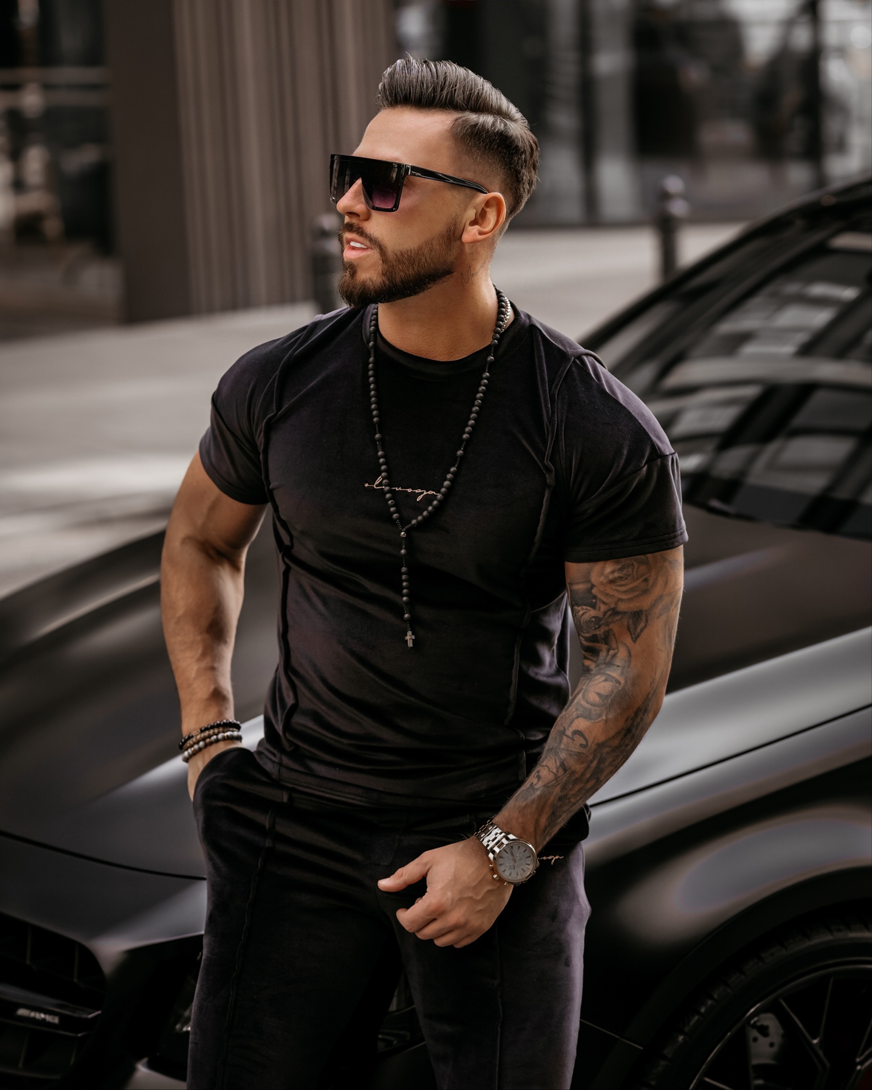 Komplet męski welurowy Luca Ola Voga czarny Komplet męski welurowy Luca Ola Voga czarny