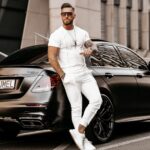 Komplet męski welurowy Luca Ola Voga ecru