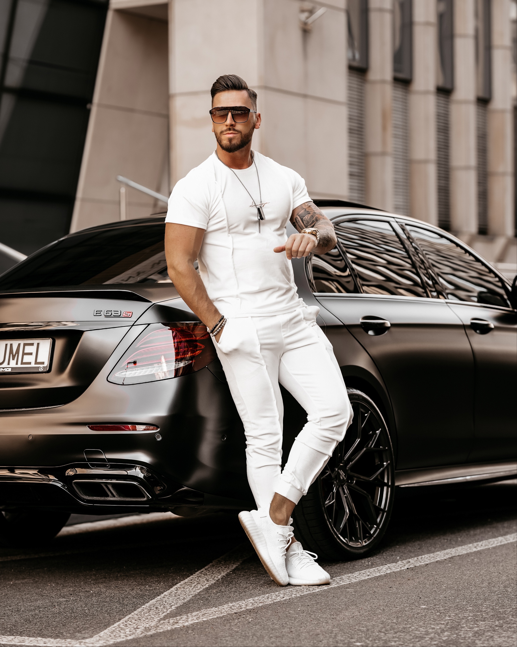 Komplet męski welurowy Luca Ola Voga ecru