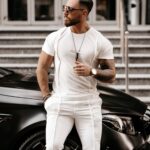 Komplet męski welurowy Luca Ola Voga ecru