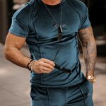 Komplet męski welurowy Luca Ola Voga szmaragdowy