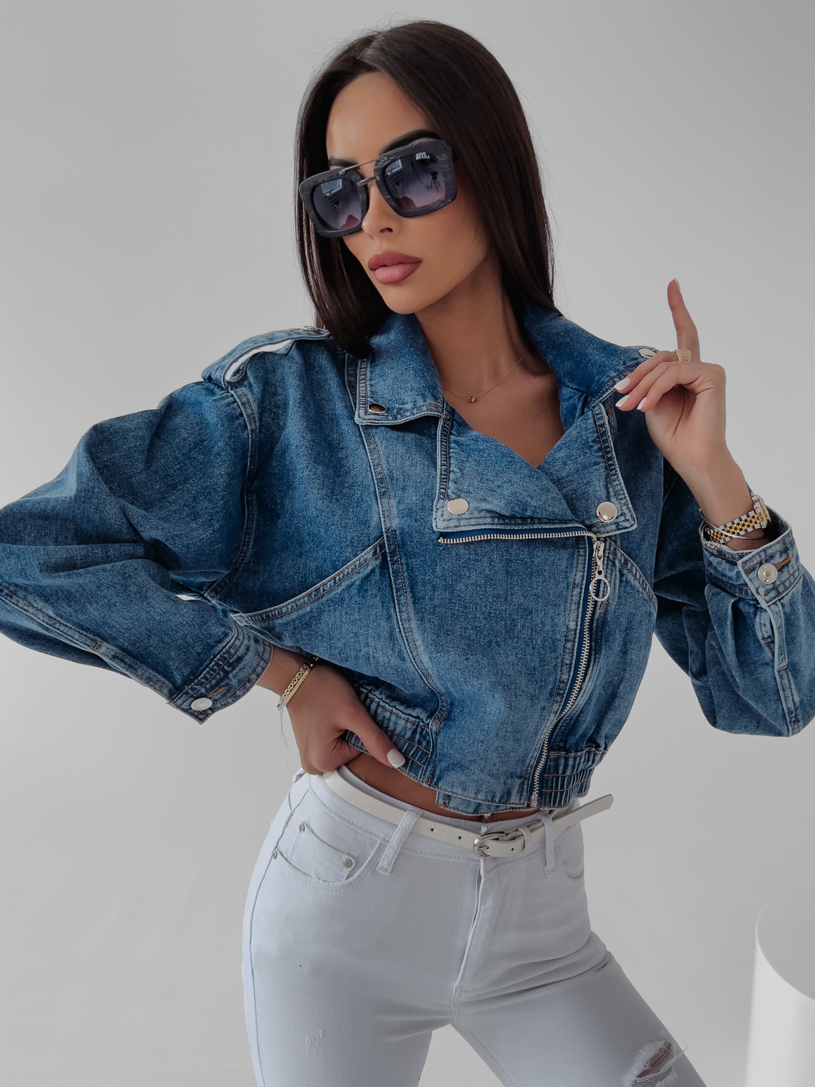 PREORDER Kurtka katana jeansowa Brenda 175 Ola Voga niebieska