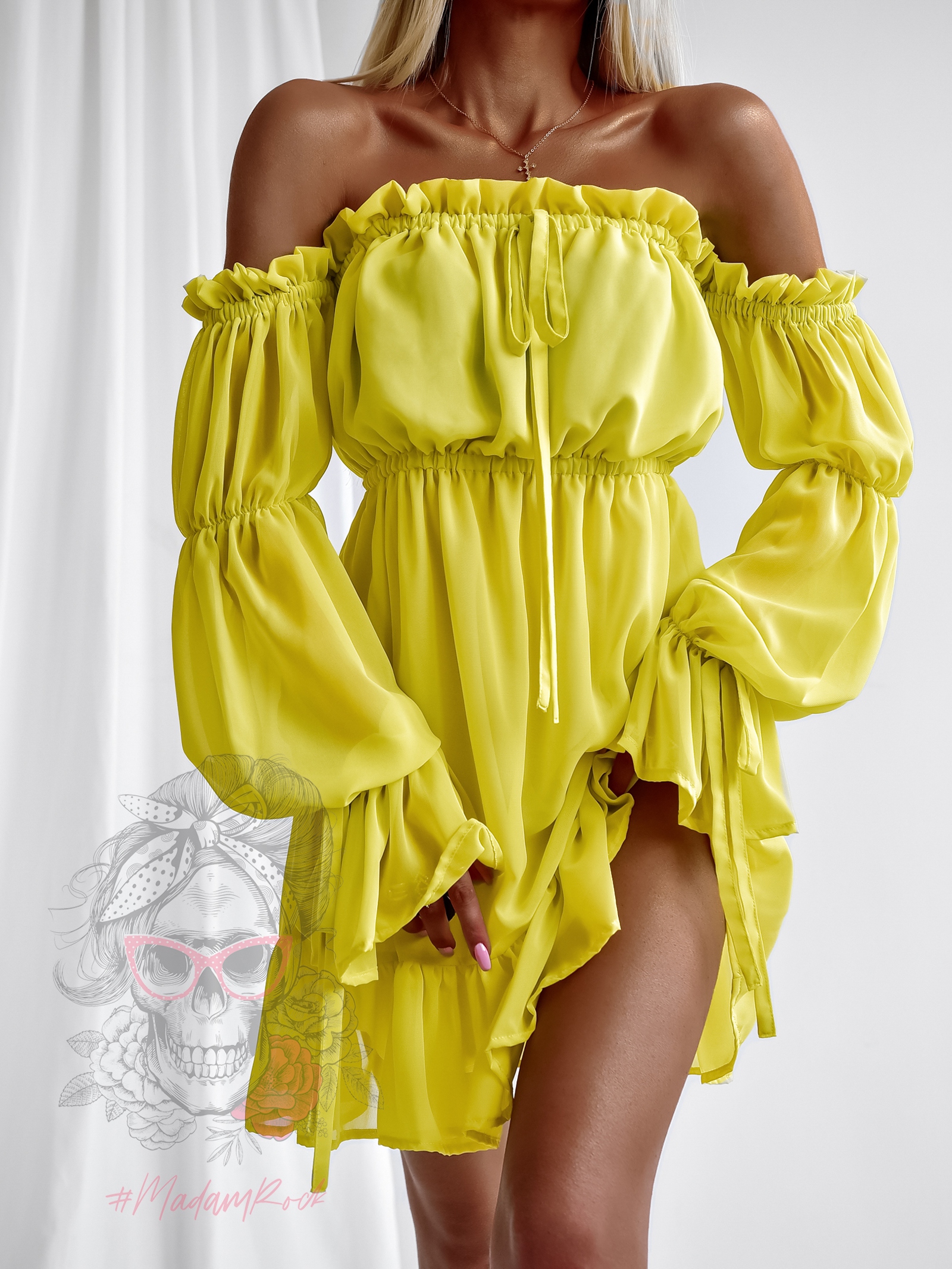 Sukienka szyfonowa NB Summer kanarkowa