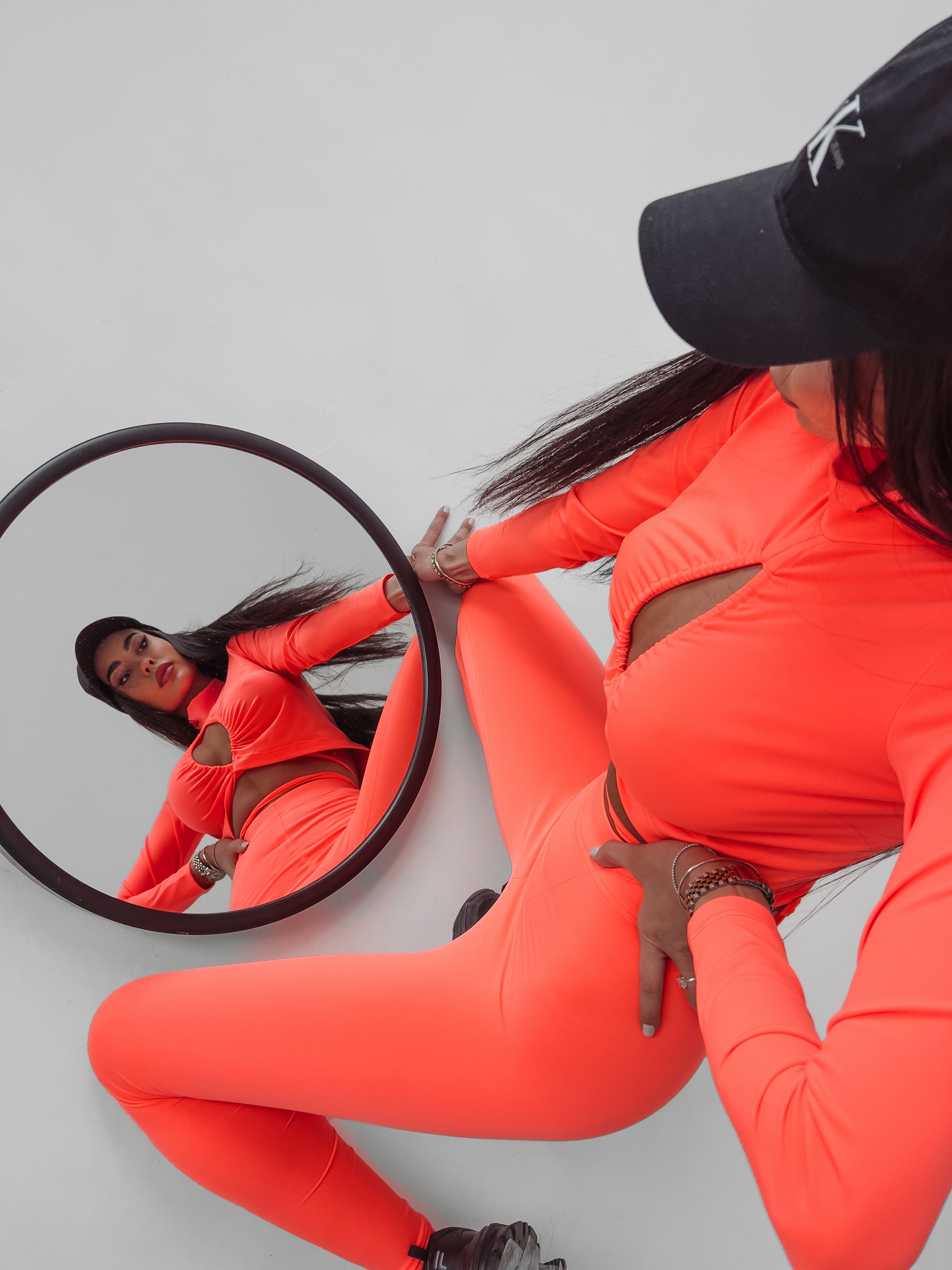 Komplet elastyczny Lidia Ola Voga neonowy pomarańcz