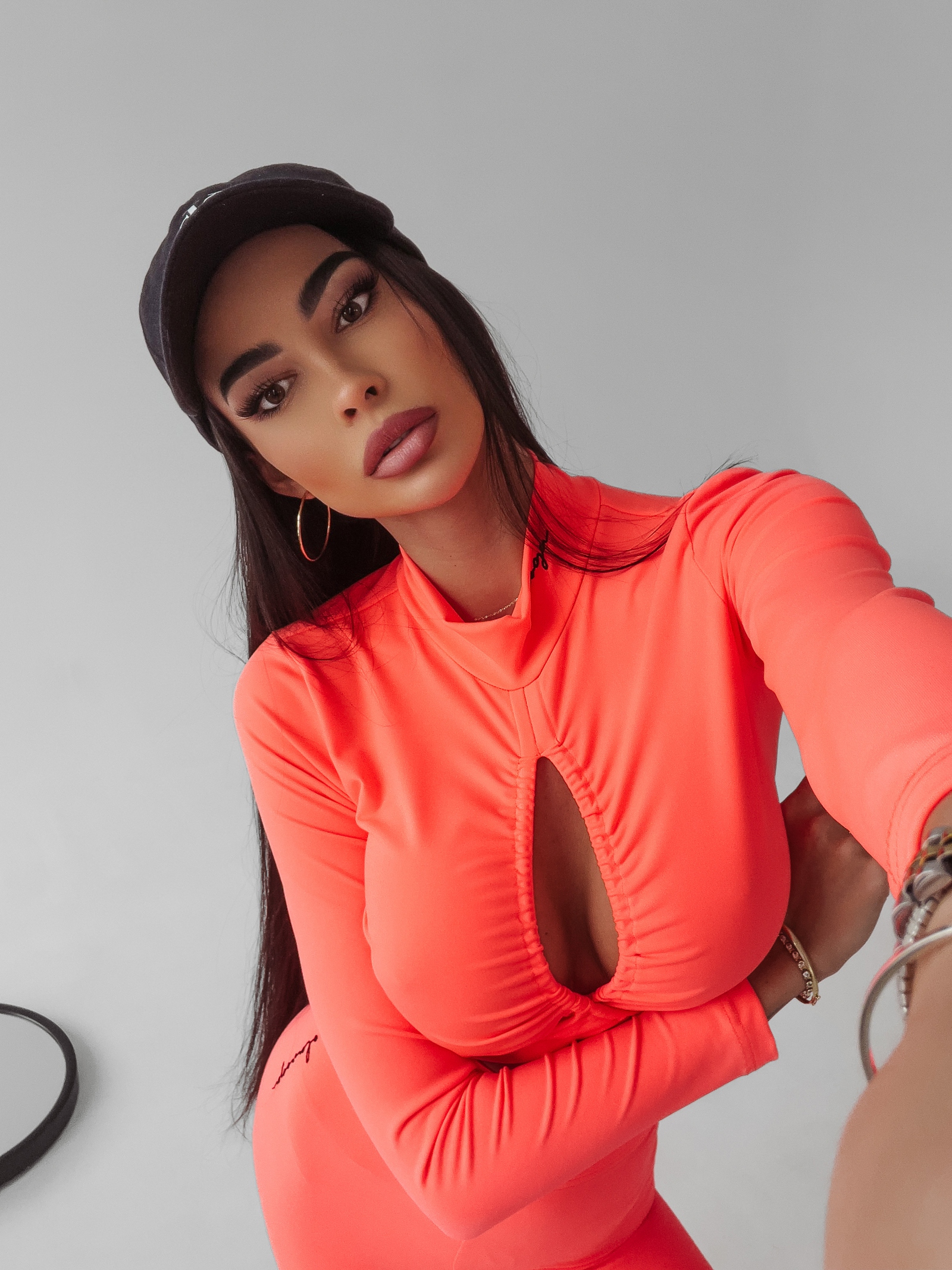 Komplet elastyczny Lidia Ola Voga neonowy pomarańcz