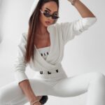 Komplet 3-częsciowy logowany Moccia Ola Voga ecru