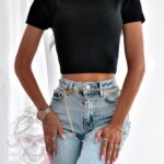 Top sweterkowy Gerni czarny