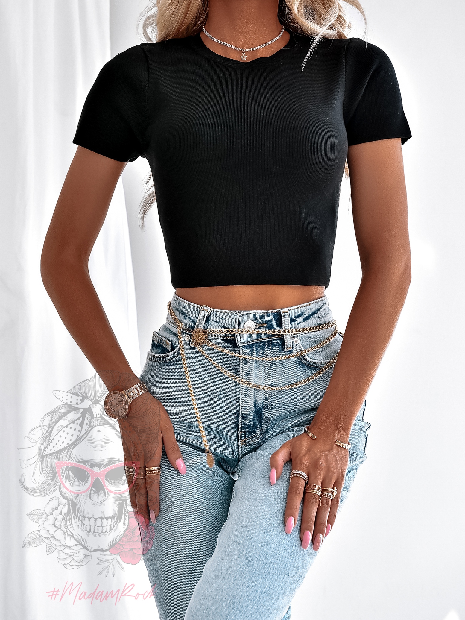 Top sweterkowy Gerni czarny Top sweterkowy Gerni czarny