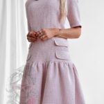 Sukienka bawełniana MC Daiss pudrowa