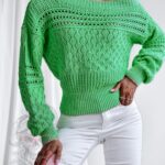 Sweterek ażurowy Faces wiosenna zieleń