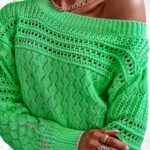 Sweterek ażurowy Faces wiosenna zieleń