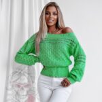 Sweterek ażurowy Faces wiosenna zieleń