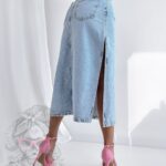 Spódnica mini jeansowa Sovi jasnoniebieska