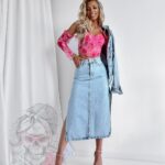 Spódnica mini jeansowa Sovi jasnoniebieska