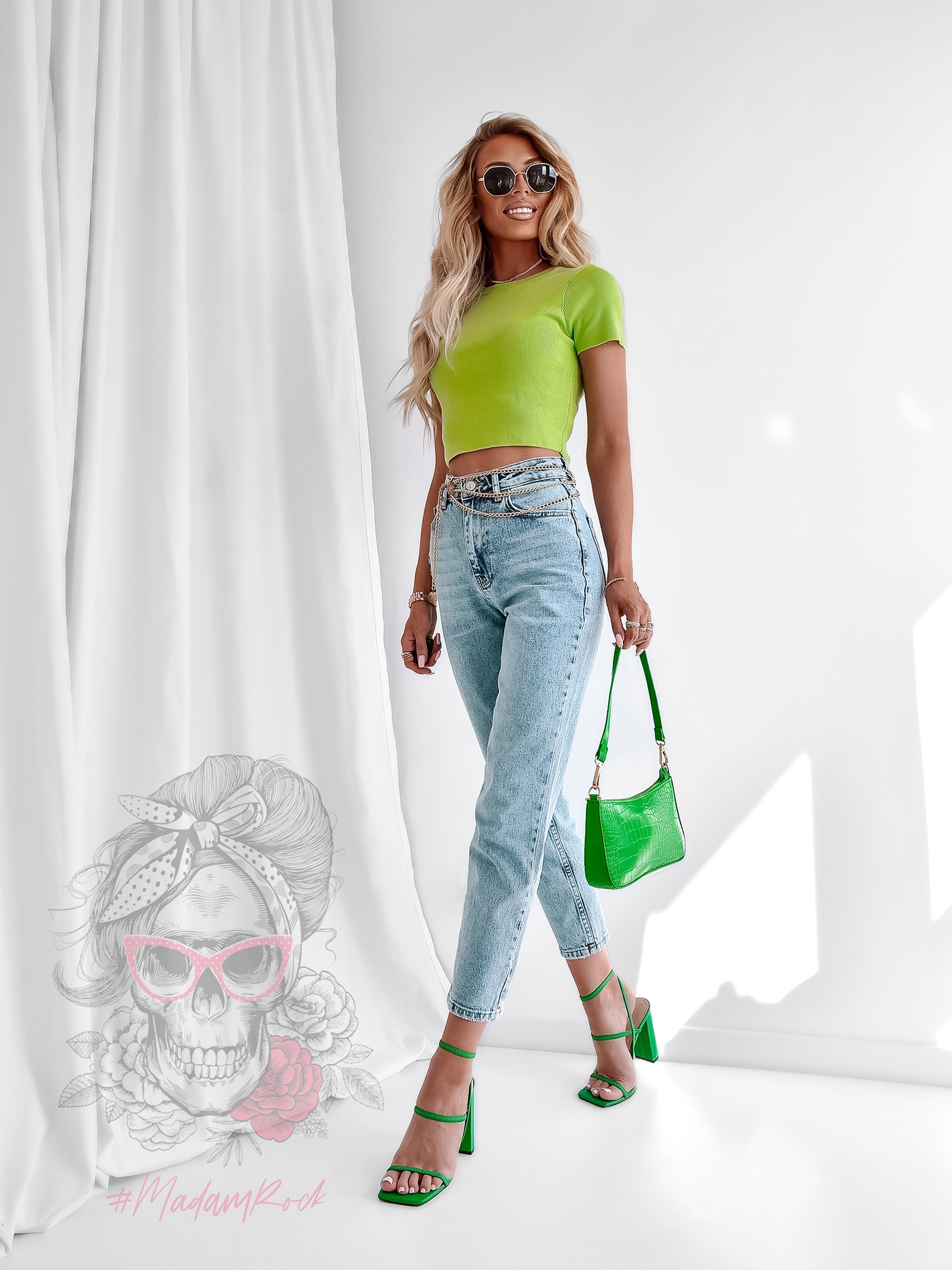 Top sweterkowy Gerni limonkowy