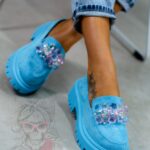 Mokasyny Madam Alecta błękitne